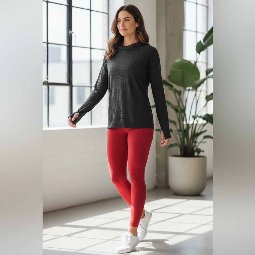 Lululemon Black Patterned Long Sleeve Hoodie
